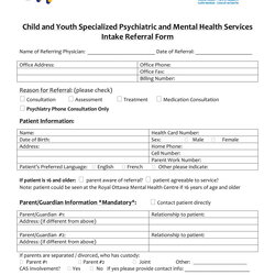 Matchless Free Mental Health Providers Intake Forms In Ms Word Form Referral Services