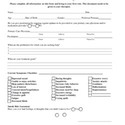 Perfect Mental Health Intake Form Fill Online Printable Blank Services