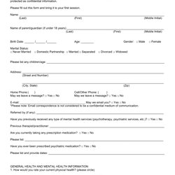 Exceptional Printable Counselling Intake Form Template Customize And Print Large