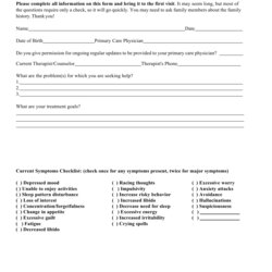 Sterling Free Mental Health Providers Intake Forms In Ms Word Form Template Sample Templates