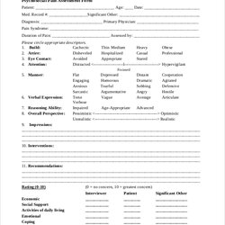 Tremendous Printable Mental Health Intake Form Template Blank Assessment