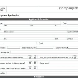 Worthy Printable Job Application Form Employment