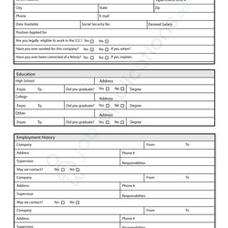 Great Job Application Form Examples Doc Example Simple Sample Generic Employment