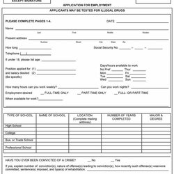 Sublime Job Application Form Template Free Employment Applications Forms Samples