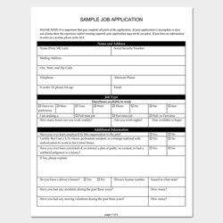 Wonderful Job Application Form Samples Examples Formats Seekers Basic