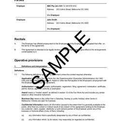 Brilliant Employment Agreement Boost Legal Templates Contract Employee Sample