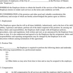 Free Employment Agreement Sample Page Contract Template Sam