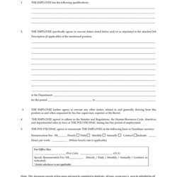 Perfect Employment Agreement In Word And Formats Page Of