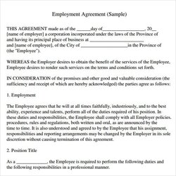 Legit Free Employment Agreement Templates Word Excel