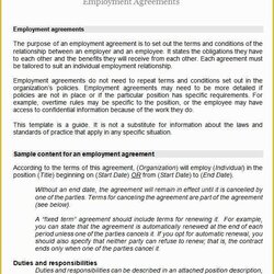 Supreme Employment Agreement Template Free Download Of Sample Documents