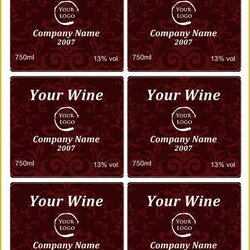 Tremendous Free Wine Label Template For Word Of