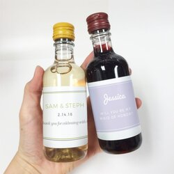 Perfect Personalized Mini Wine Bottle Labels For Wedding Favors