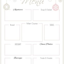 Swell Free Printable Menu Template Remarkable Planner Picture