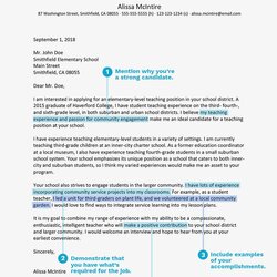 Peerless Cover Letters For Teachers Teacher Letter Example