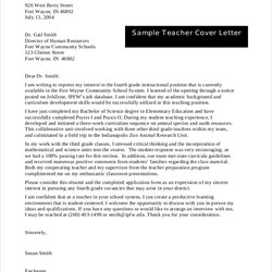 Free Sample Teacher Cover Letters In Ms Word Letter Example For