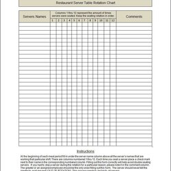 High Quality Free Restaurant Seating Chart Template Best Of Server Side Work Form Rotation Table Checklist
