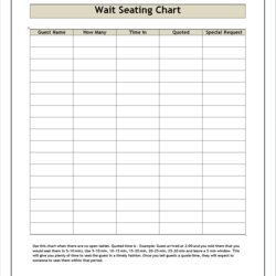 Marvelous New Cumberland Pennsylvania Front Of The House Restaurant Forms Wait Chart Seating Template