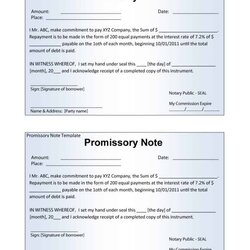 Matchless Promissory Note Template Word Document Ll