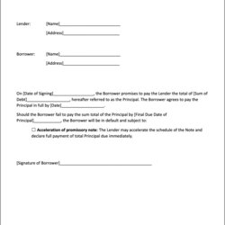 Magnificent Free Promissory Note Template In Word