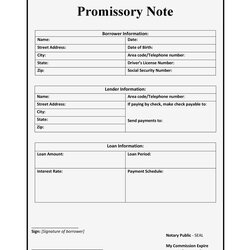 Perfect Free Promissory Note Templates Forms Word Template Notes Examples Printable Letter Business Make