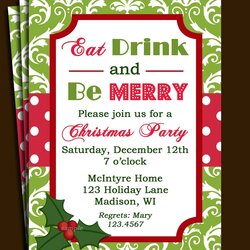 Magnificent Free Printable Christmas Party Flyer Templates Invitation Invitations Office Luncheon Work