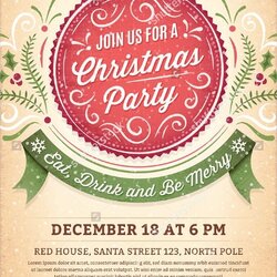 Perfect Christmas Party Invitations Free Template Download Templates Holiday Rood Microsoft Label