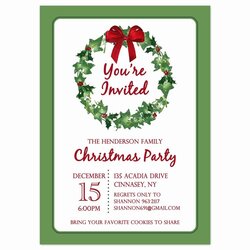Wonderful Holiday Party Invitation Template Free Luxury Printable Christmas Part Invites