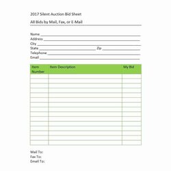 Splendid Silent Auction Sign Up Sheet Templates Word Excel Formats Bid Sheets Sample Form Below Conclusion