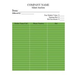 Swell Silent Auction Sign Up Sheet Templates Word Excel Formats Bid