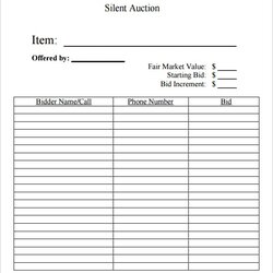 Capital Silent Auction Bid Sheet Templates Formats Examples In Word Excel Template Item Sheets Description