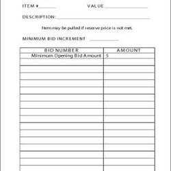 Fantastic Silent Auction Templates