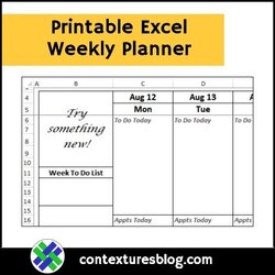 Peerless Printable Excel Weekly Planner Blog Thumb
