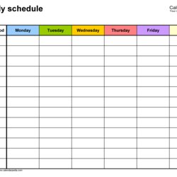 Outstanding Free Weekly Schedules For Excel Templates Schedule Calendar Week Template Printable Microsoft