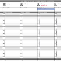 Preeminent Weekly Planner The Spreadsheet Page Calendar
