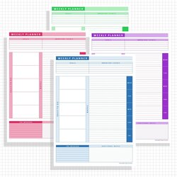 Printable Excel Weekly Planner Template Editable With