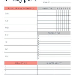 Wonderful Those Goals This Free Printable Weekly Planner Organizes Your Template Schedule Week Print List