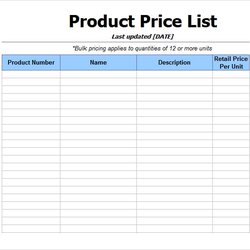Fantastic Price List Templates Word Excel Formats Template Printable Blank Lists Format Visit Samples Maker
