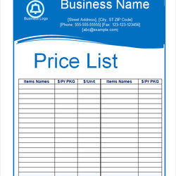 Free Sample Price List Templates In Ms Word Excel Template Sheet Business