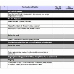 New Employee Checklist Template Excel Beautiful Templates