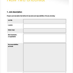 Outstanding New Employee Checklist Template Free Documents Download Width