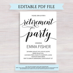 Editable Retirement Party Invitation Template