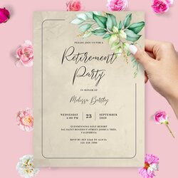 Wonderful Retirement Party Invitations Printed Or Digital Greenery Elegant Invitation