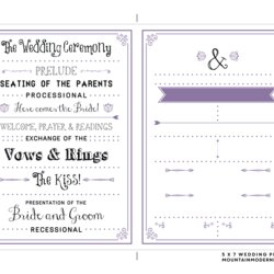 Legit Free Printable Wedding Program Mountain Modern Life Template Templates Word Church Microsoft Editable