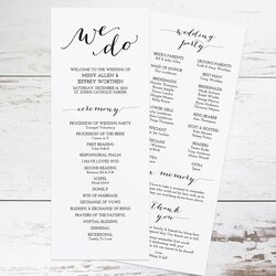Superb Printable Wedding Program Template Rustic Programs