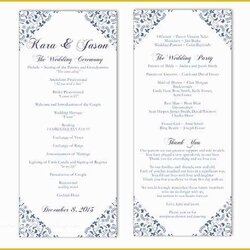 Superior Free Wedding Program Templates Of Template Word