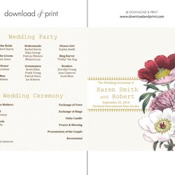 Fantastic Printable Wedding Program Examples Templates Template Lab