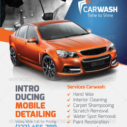 Fantastic Premium Car Flyer And Print Templates Wash Polish Detailing Advertising Mobile Business Template