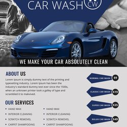 Superb Free Simple Car Wash Flyer Template In Adobe Illustrator Templates Business Word Detailing Flyers
