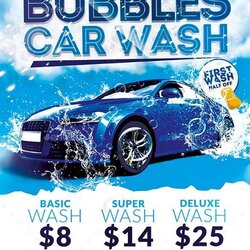Smashing Car Wash Flyer Templates Bubbles