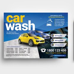 The Highest Quality Car Wash Flyer Template Vector Detailing Auto Templates